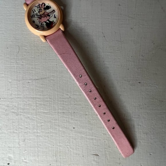 Vintage Disney Minnie Mouse Baby Pink Lorus Wrist Watch 80s 90s - Picture 3 of 7